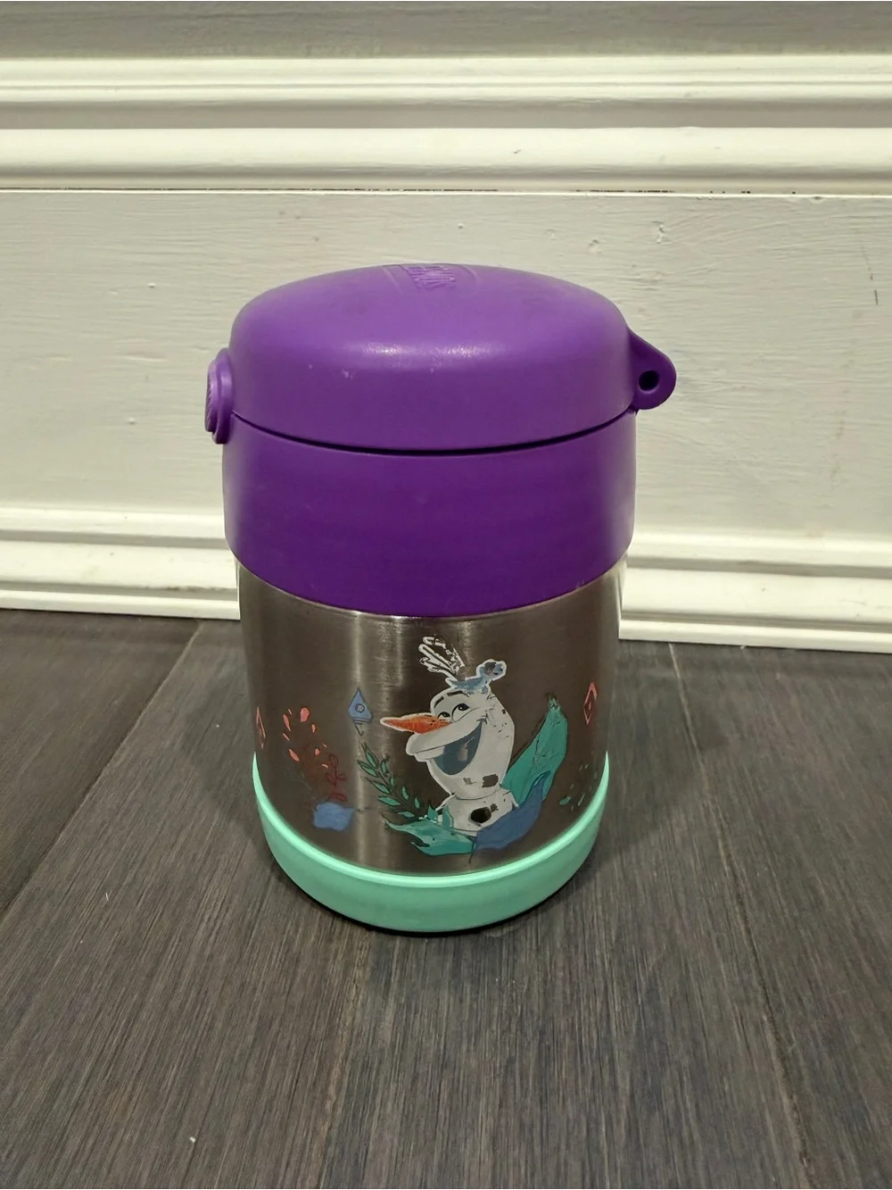Thermos Disney Frozen Elsa Anna Olaf Purple and Teal Kids Food Jar Lunch